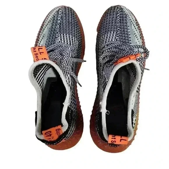 Unisex Running Athletic Shoes Sneakers Lace Up Sport Black White Size 42 - Picture 6 of 9